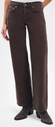 Rag & Bone Saige LR Full Relaxed Straight Dkbrn