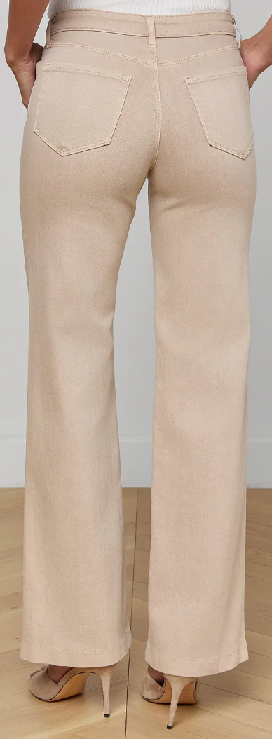 L'Agence Scottie H/R Wide Leg Biscuit