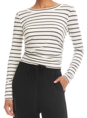Fifteen Twenty Side Shirred Top Stripe