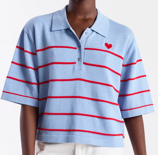 Brodie Stripe Button Up Polo
