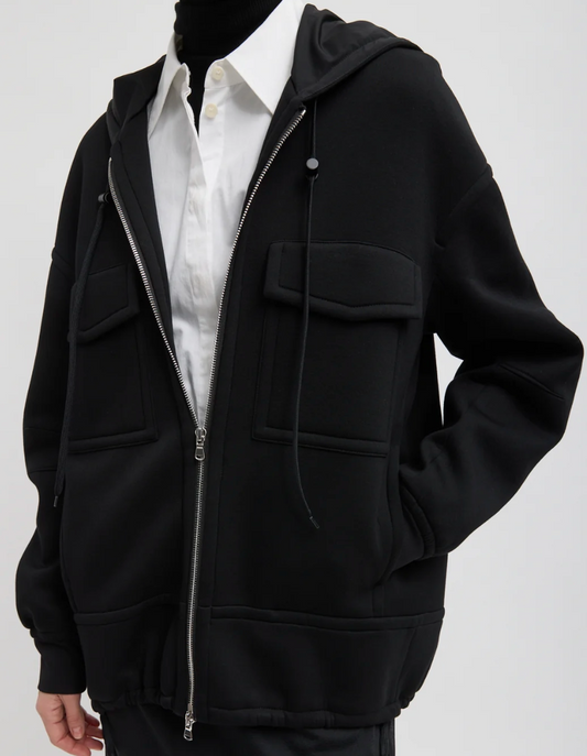 Tibi Techy Viscose Zip Up Hoodie