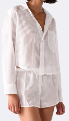 CISSA The BELLE, Cotton Silk Sheer White Stripe