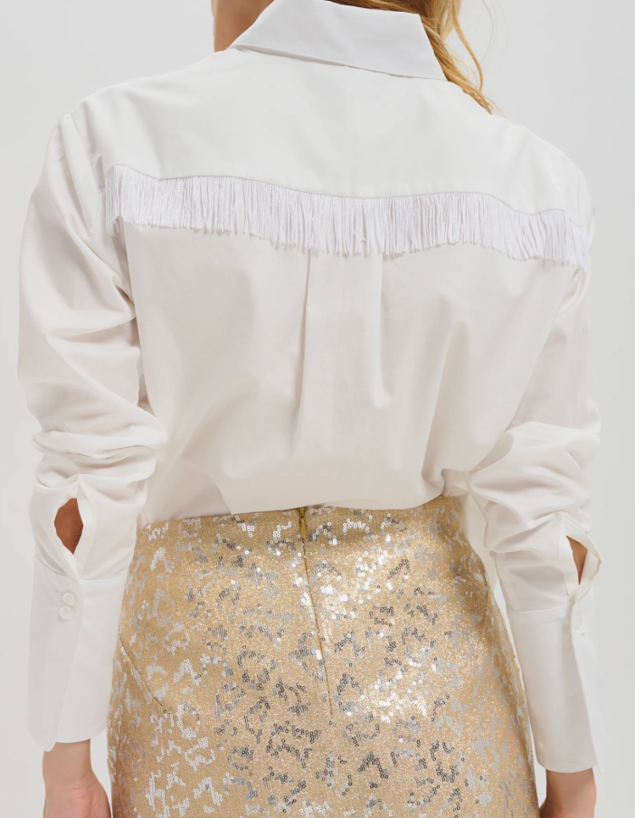 Lele de Baltzac Valentine White Fringed