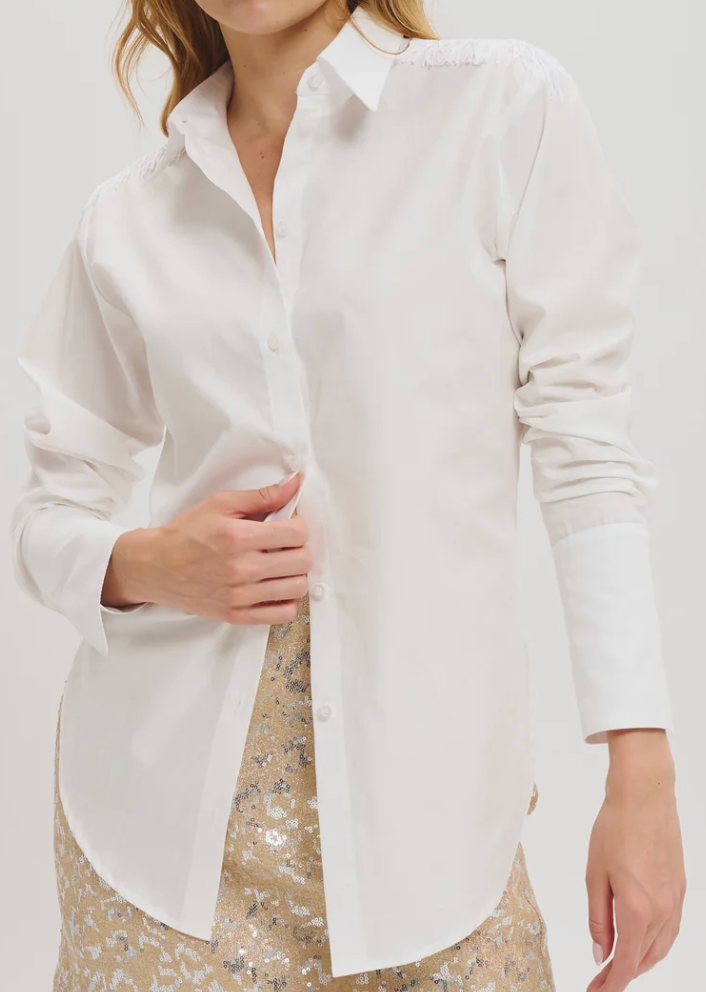 Lele de Baltzac Valentine White Fringed