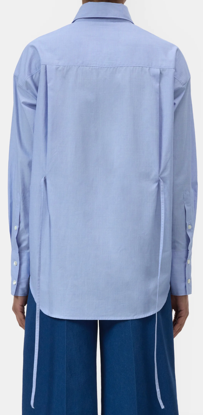 Closed Waisted Strap Blouse Sky Blue