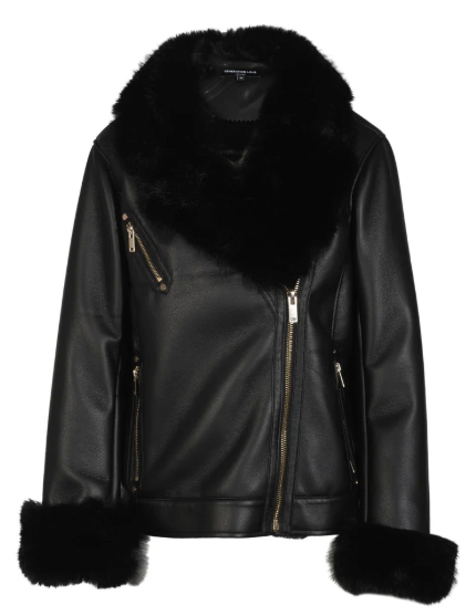 Generation Love Walt Faux Fur Shearling Moto Jacket